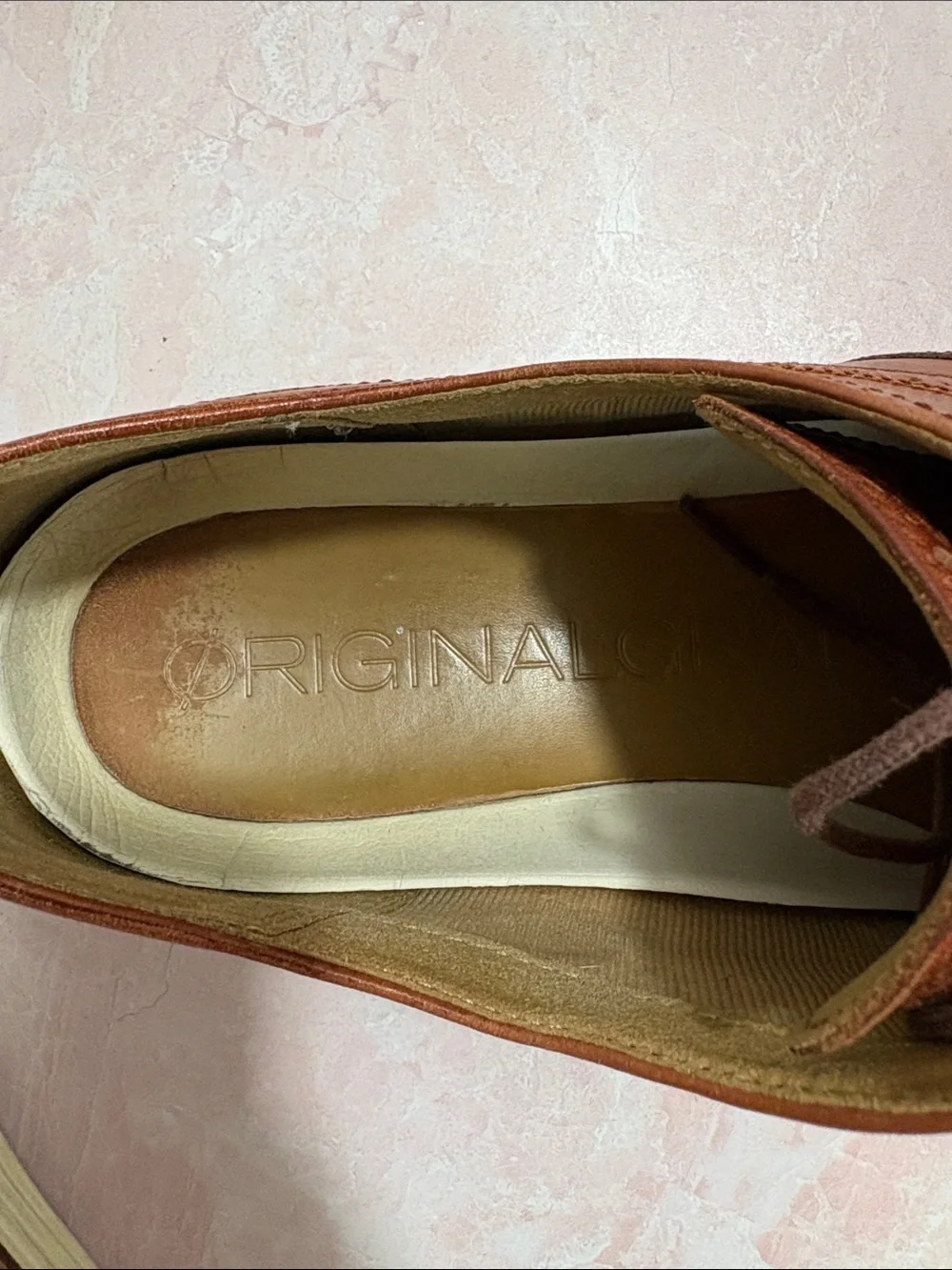 Cole Haan Original Grand Men's Tan Leather Wingtip Oxfords 10M